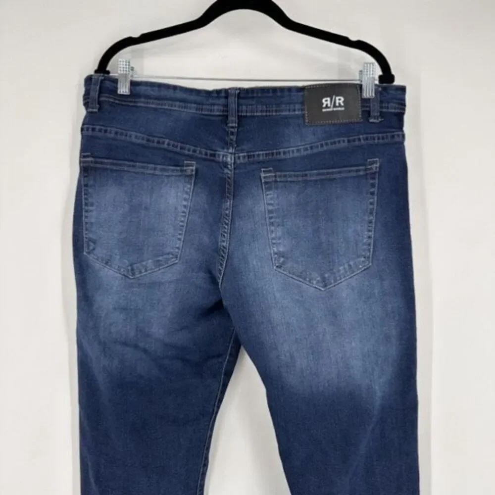 Refinery Republic Mens Slim Straight Leg Denim Jeans Dark Wash‎ Blue Size 34x30